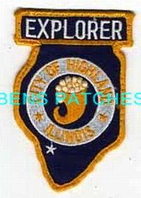 ILLINOIS,HIGHLAND POLICE EXPLORER 2 STATE SHAPED_wm